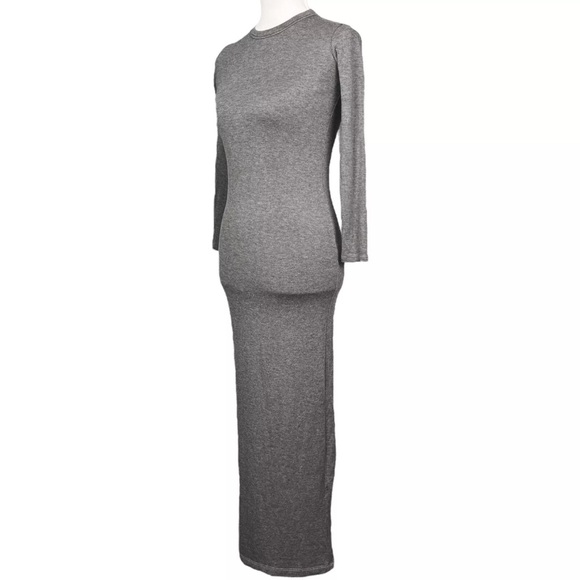 Bleusalt Gray Bodycon Soft Modal Maxi Dress - Picture 6 of 13